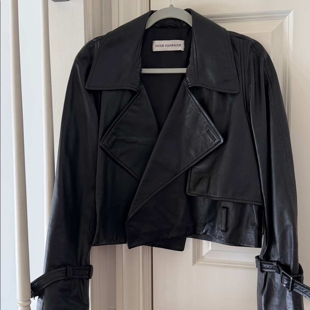 Nour Hammour Black Leather Jacket - Picture 7 of 10